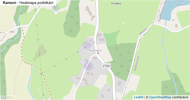 Kamení - mapa podnikání