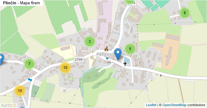Pěnčín - mapa firem