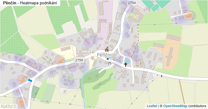 Pěnčín - mapa podnikání