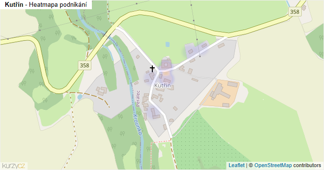 Kutřín - mapa podnikání