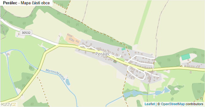 Perálec - mapa části obce