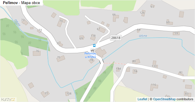 Peřimov - mapa obce