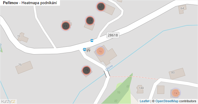 Peřimov - mapa podnikání