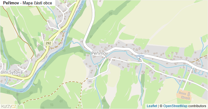 Peřimov - mapa části obce