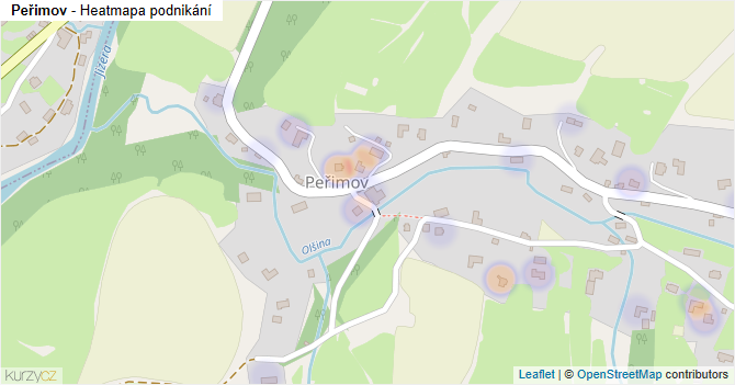 Peřimov - mapa podnikání