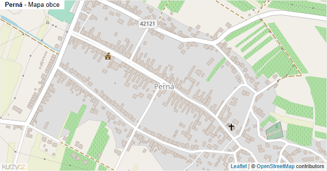 Perná - mapa obce