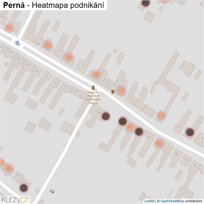 Mapa Perná - Firmy v obci.