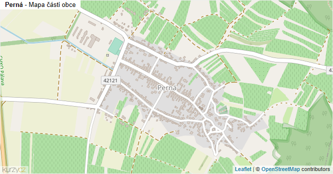 Perná - mapa části obce