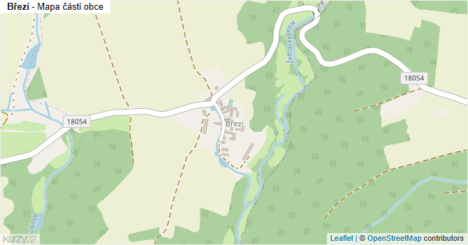 Březí - mapa části obce