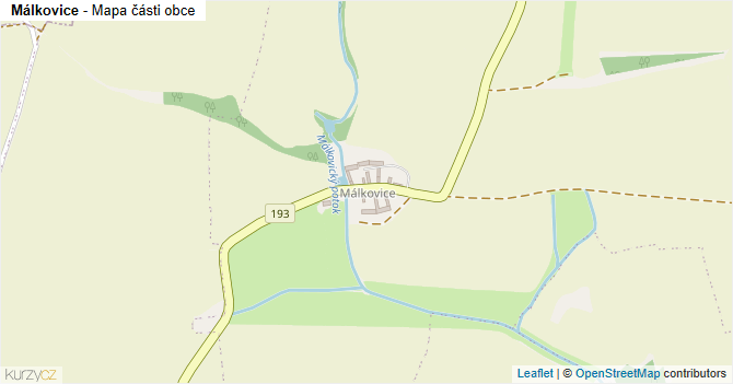 Málkovice - mapa části obce