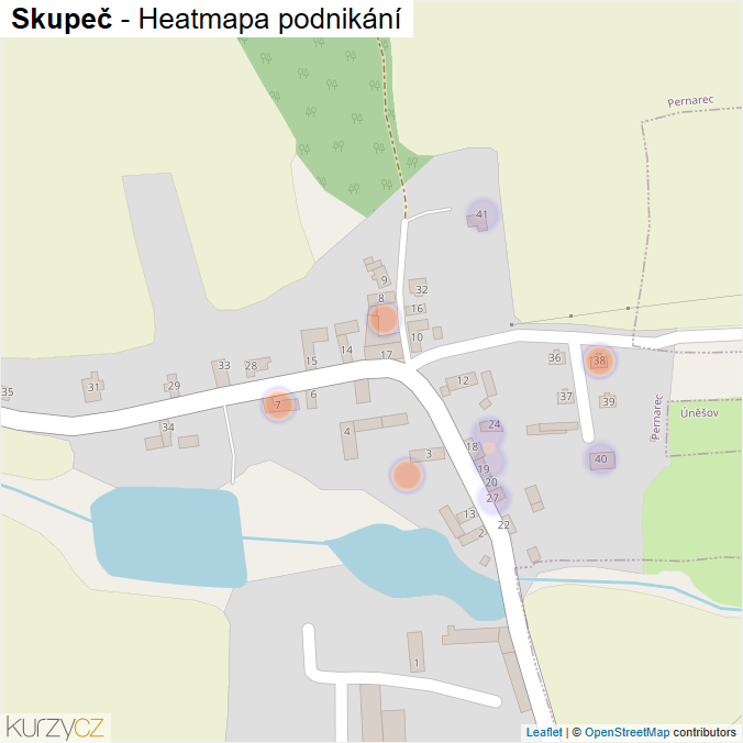 Mapa Skupeč - Firmy v části obce.