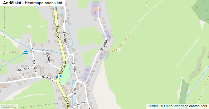 Andělská - mapa podnikání