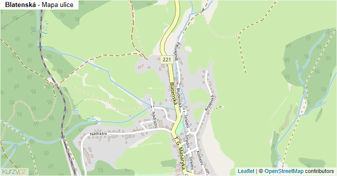 Blatenská - mapa ulice