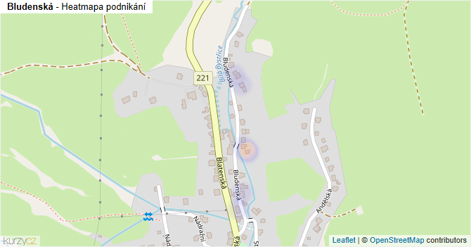 Bludenská - mapa podnikání