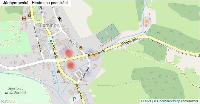 Jáchymovská - mapa podnikání