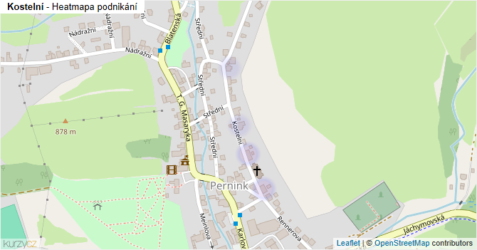 Kostelní - mapa podnikání