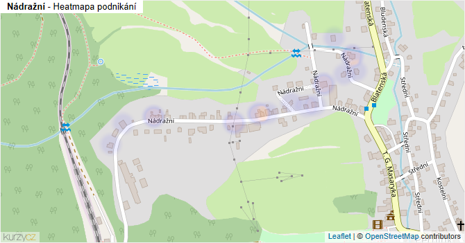 Nádražní - mapa podnikání