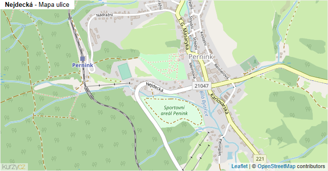 Nejdecká - mapa ulice