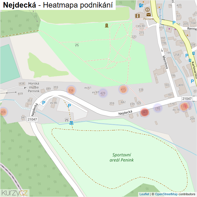 Mapa Nejdecká - Firmy v ulici.