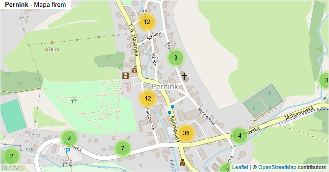 Pernink - mapa firem