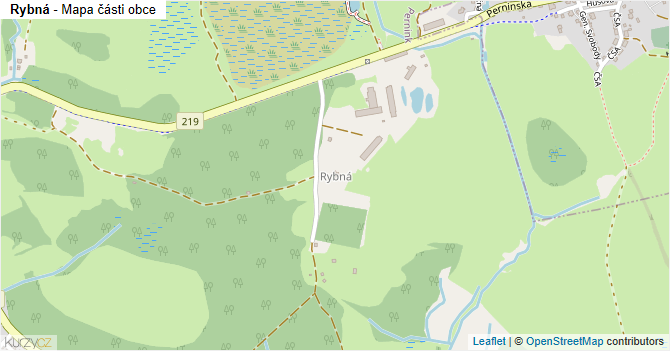 Rybná - mapa části obce
