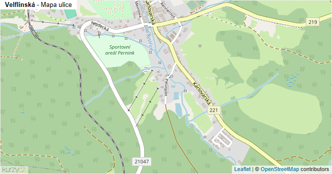 Velflinská - mapa ulice
