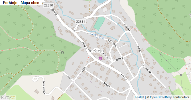 Perštejn - mapa obce