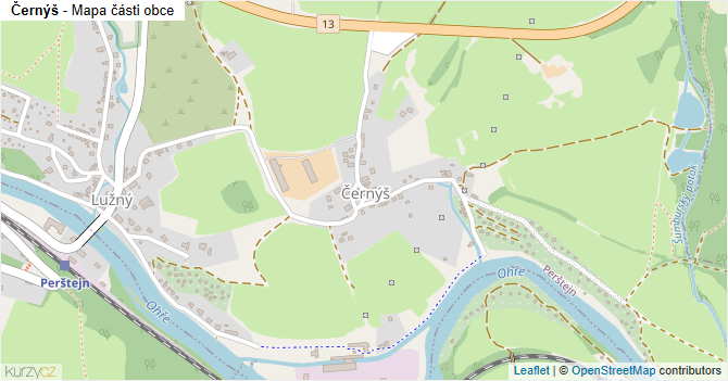 Černýš - mapa části obce