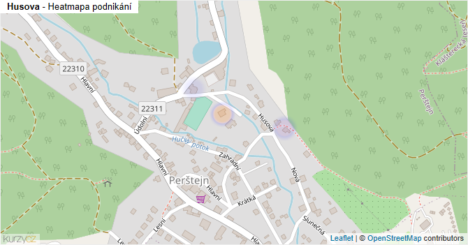 Husova - mapa podnikání