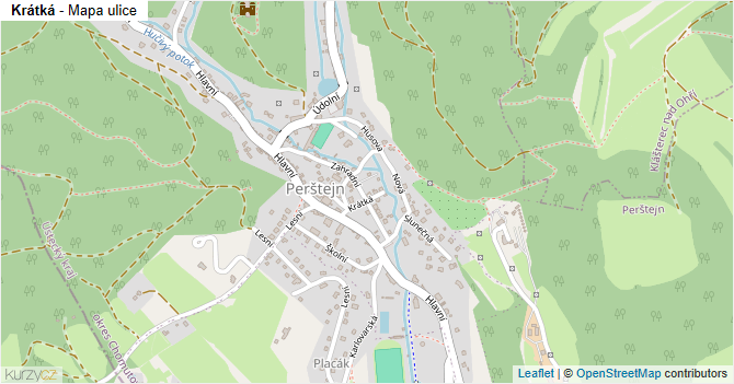 Krátká - mapa ulice