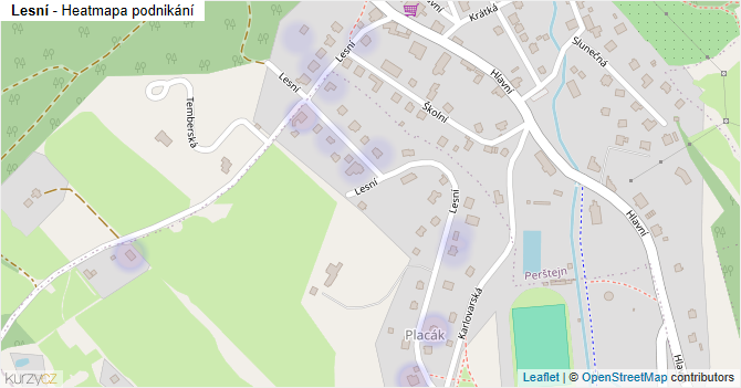 Lesní - mapa podnikání