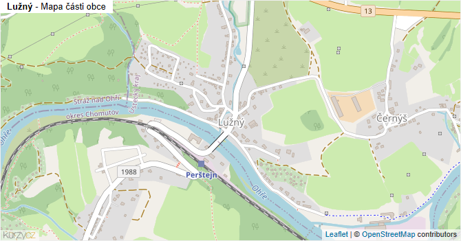 Lužný - mapa části obce
