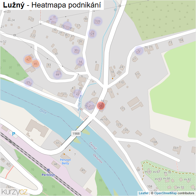 Mapa Lužný - Firmy v části obce.