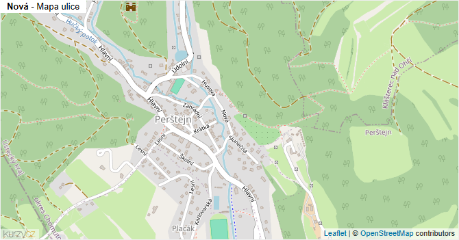 Nová - mapa ulice