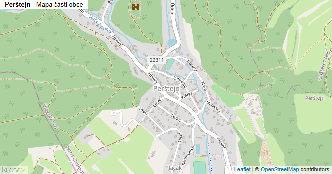 Perštejn - mapa části obce