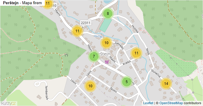 Perštejn - mapa firem