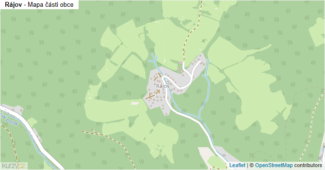 Rájov - mapa části obce