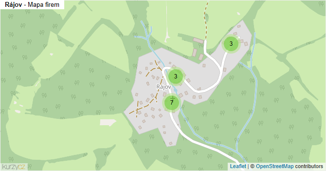 Rájov - mapa firem