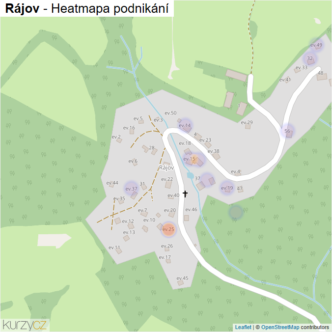 Mapa Rájov - Firmy v části obce.