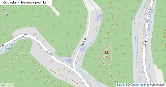 Rájovská - mapa podnikání