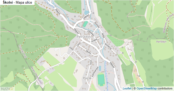 Školní - mapa ulice