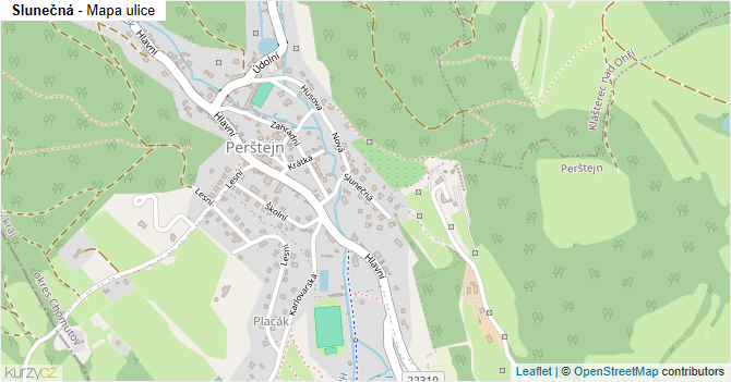 Slunečná - mapa ulice