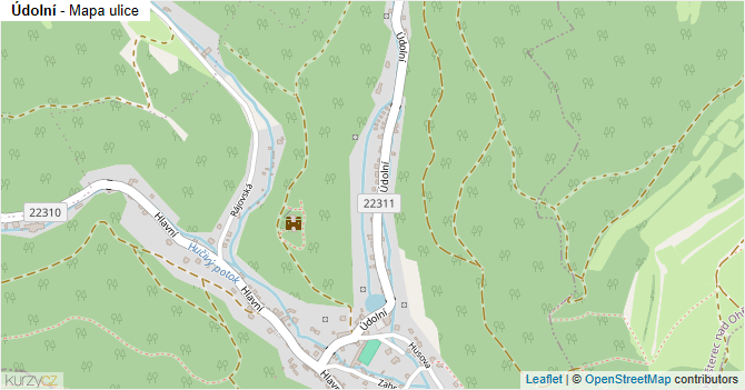 Údolní - mapa ulice
