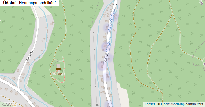 Údolní - mapa podnikání