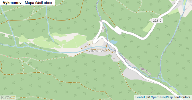 Vykmanov - mapa části obce