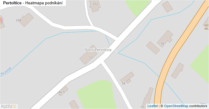 Pertoltice - mapa podnikání