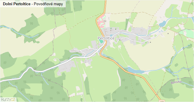Dolní Pertoltice - záplavové mapy stoleté vody