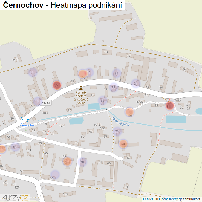 Mapa Černochov - Firmy v části obce.
