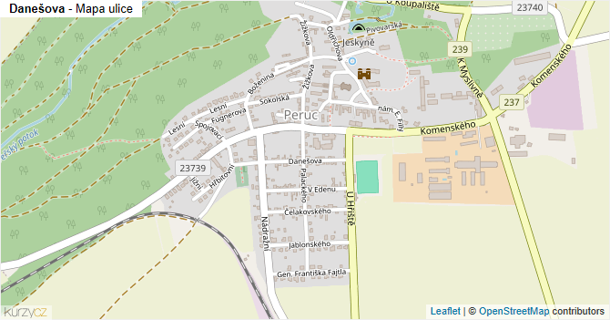Danešova - mapa ulice