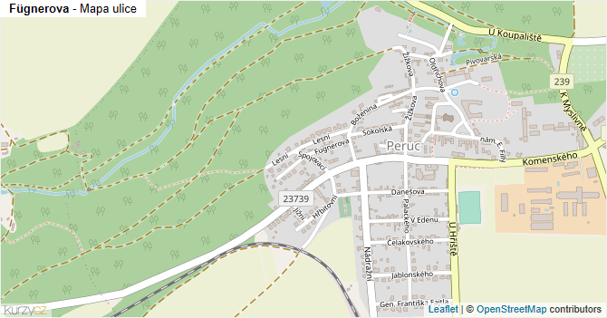 Fügnerova - mapa ulice